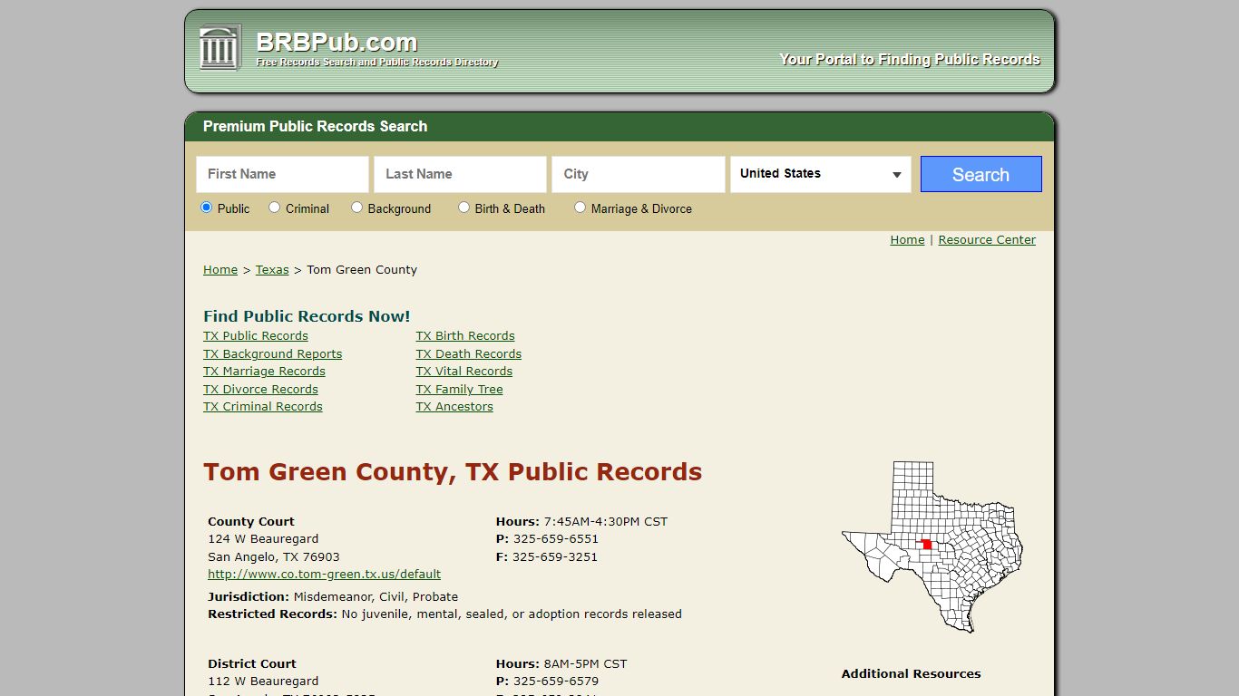 Tom Green County Public Records | Search Texas Government ...